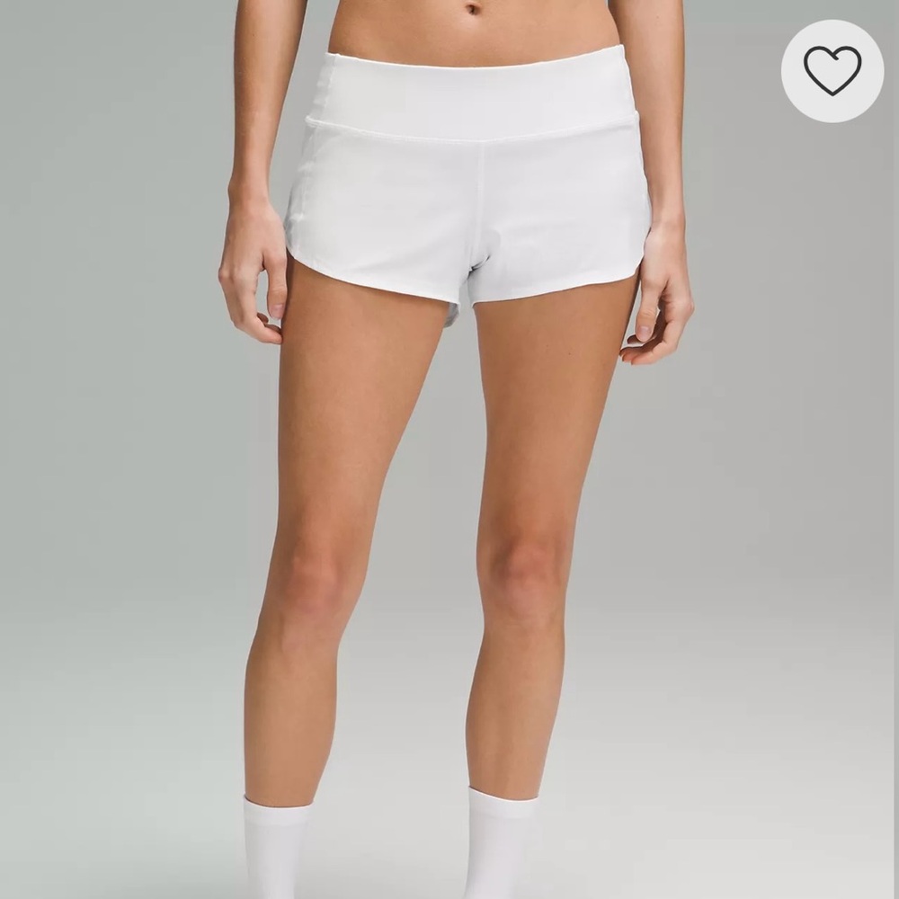 Lululemon White Speed Up Low Rise Lined 2.5” Athletic Shorts